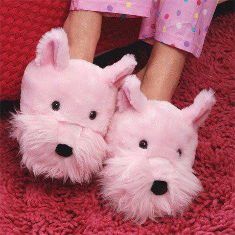 Fun For Feet Slippers Westie Pink